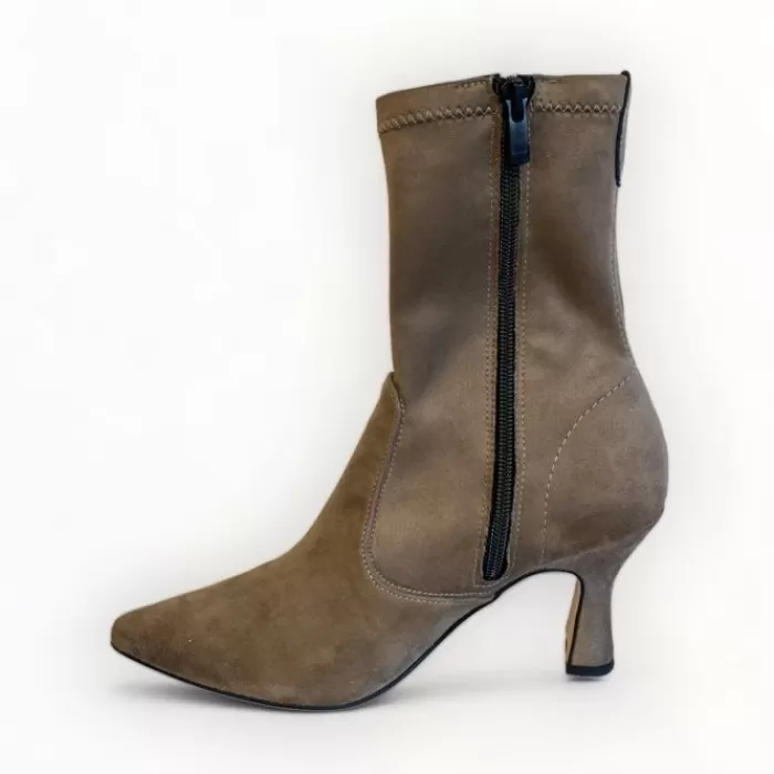 DChicas Ankle Boots- Taupe Stretch Sock Boot