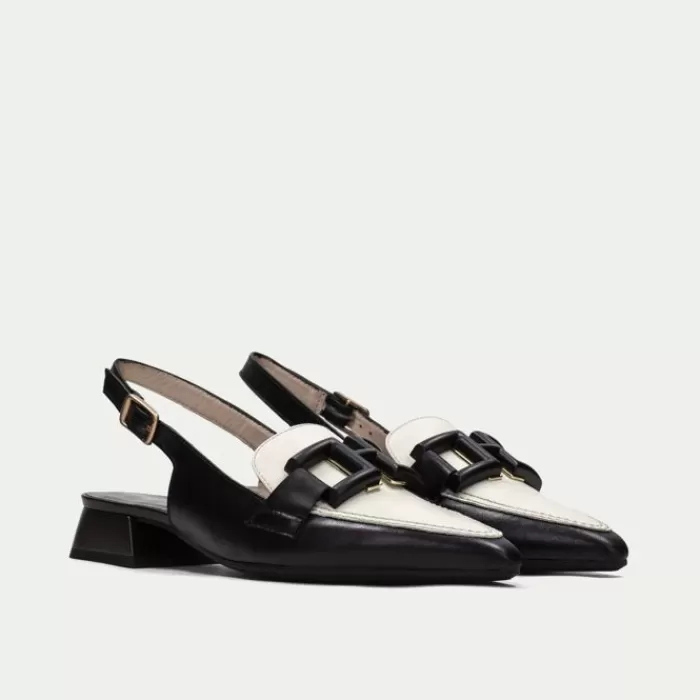 Hispanitas Flats- Dali Soho Black Slingback Black & White