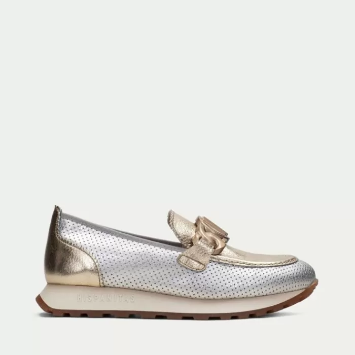 Hispanitas Flats- Loira Loafer Silver & Gold