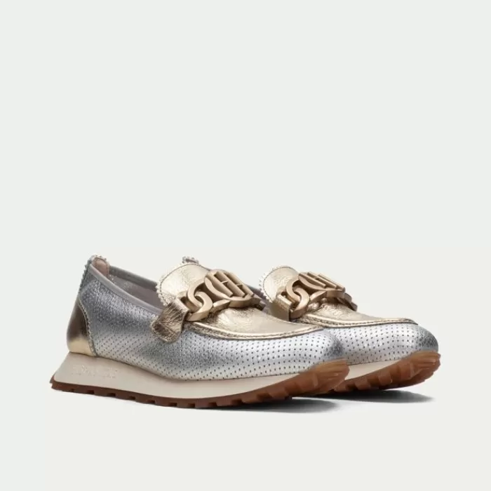 Hispanitas Flats- Loira Loafer Silver & Gold