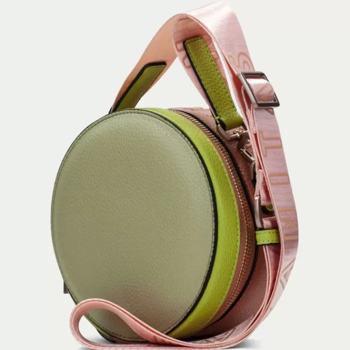 Hispanitas Handbags- Round Crossbody Bag Pistachio /Peach