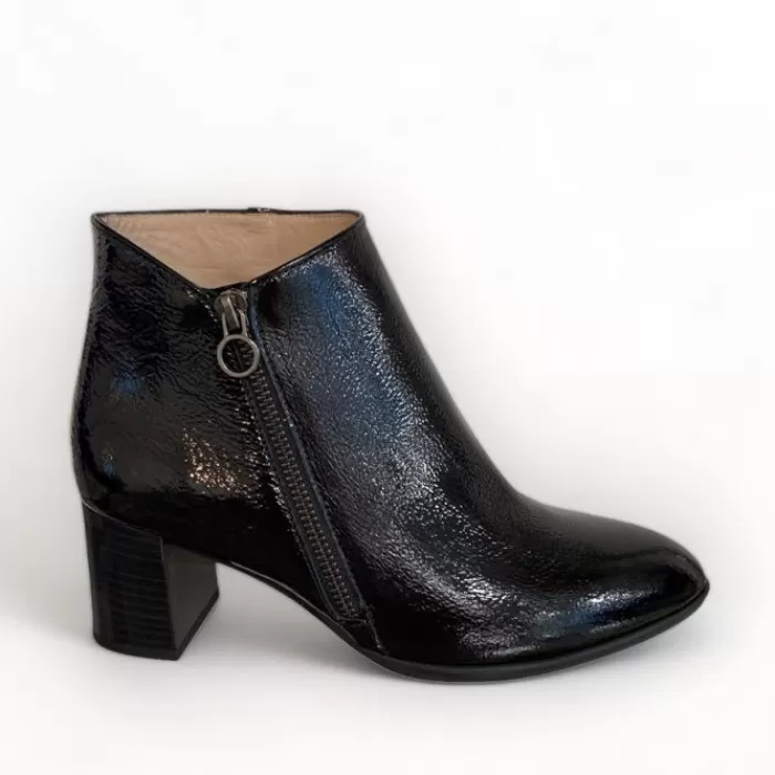 Hispanitas Ankle Boots- Selena Black Patent Ankle Boot