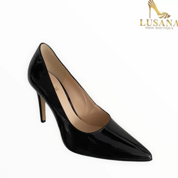 Hogl High Heels- Black Patent Court Shoe