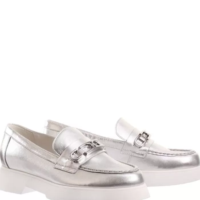 Hogl Flats- Cecil Chunky Loafer Silver