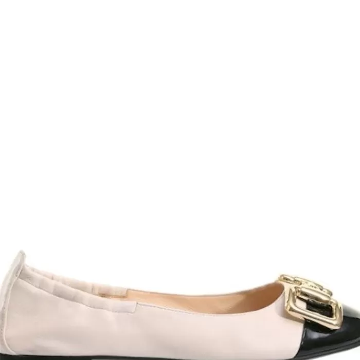 Hogl Flats- Colette Cream & Black Ballerina