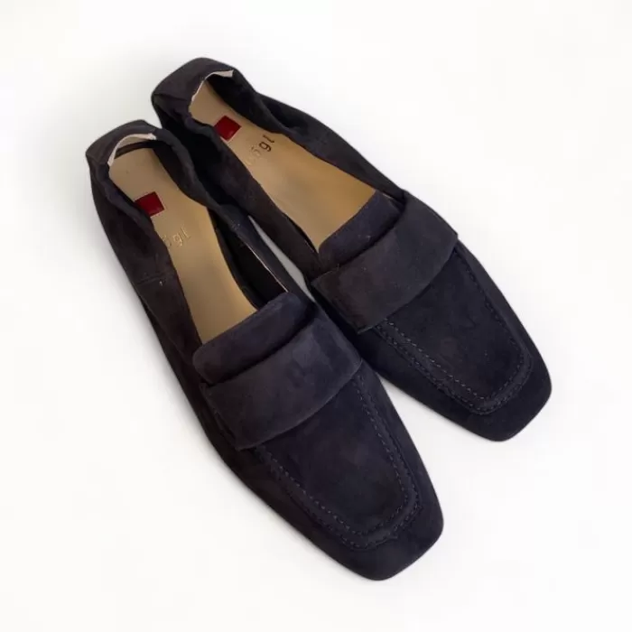 Högl Flats-Hogl Navy Suede Loafer