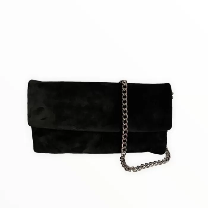 Le Babe Handbags- Black Suede Clutch Bag