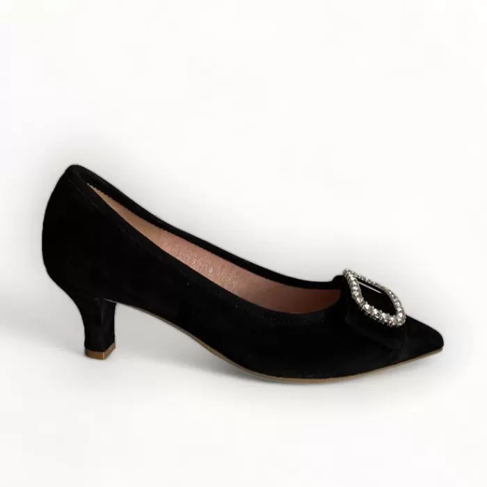 Le Babe Kitten Heels- Black Suede Shoe