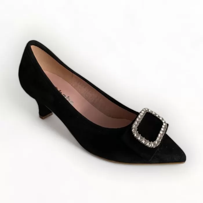 Le Babe Kitten Heels- Black Suede Shoe