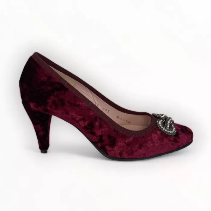 Le Babe High Heels- Burgundy Velvet Shoe