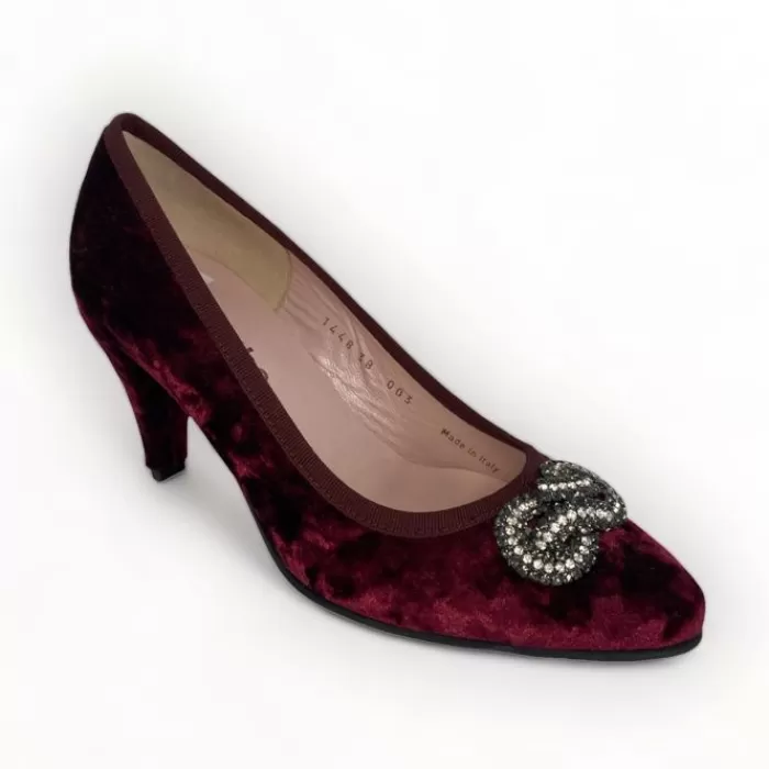 Le Babe High Heels- Burgundy Velvet Shoe