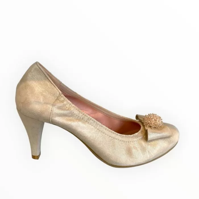 Le Babe High Heels- Luce Gold Court Shoe (Style 4001)