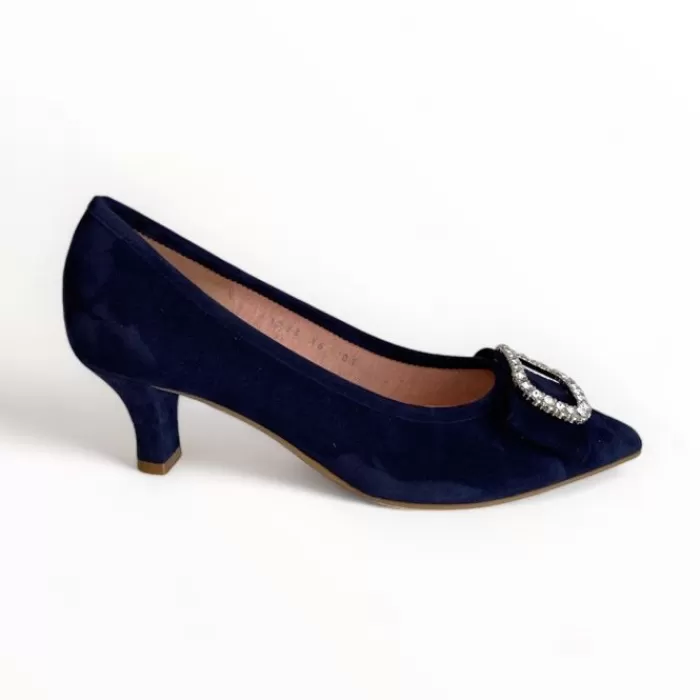 Le Babe Kitten Heels- Navy Suede Shoe