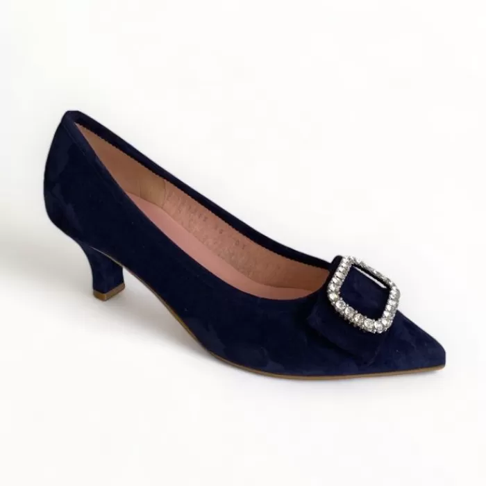 Le Babe Kitten Heels- Navy Suede Shoe