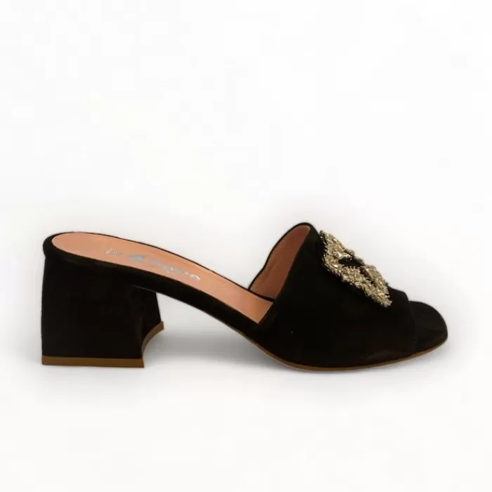 Le Babe Sandals- Suede Sandal Black