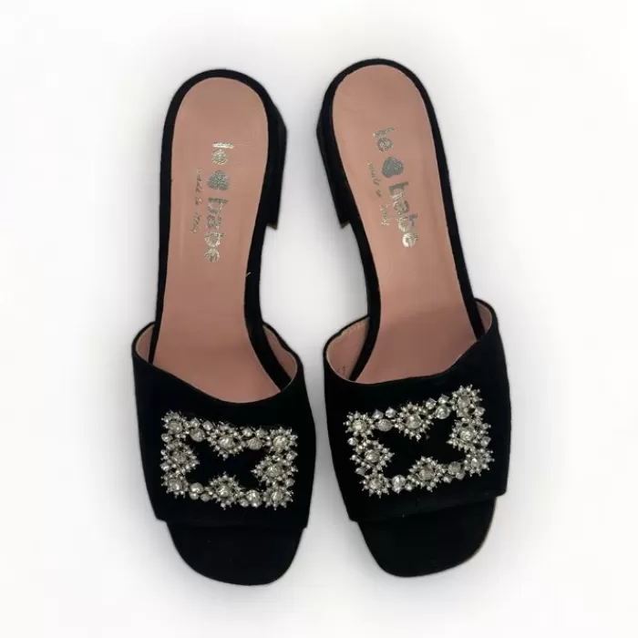 Le Babe Sandals- Suede Sandal Black