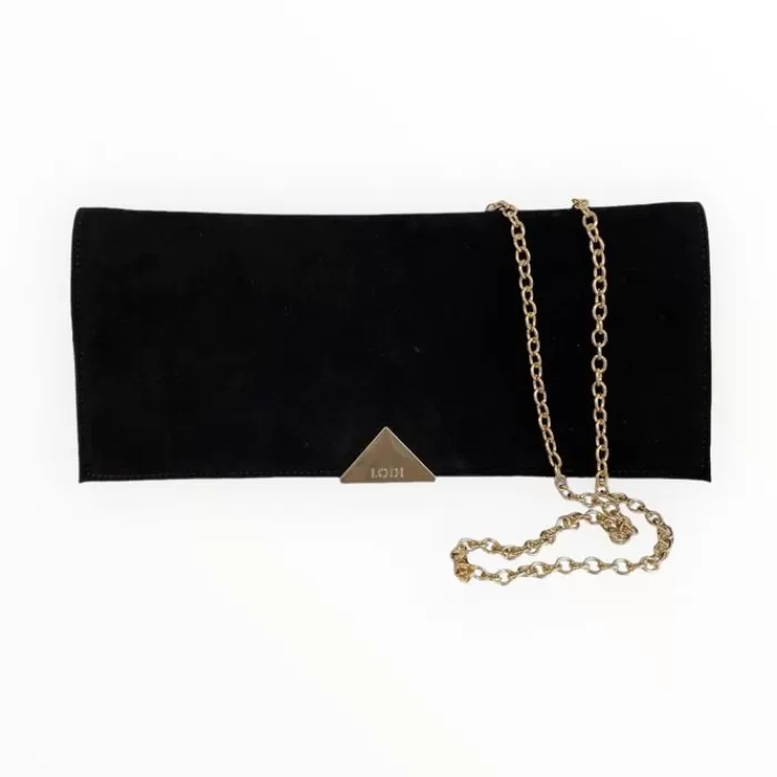 LODI Handbags- Black Suede Clutch Bag