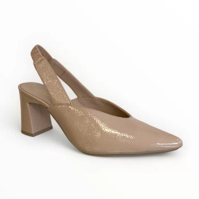 LODI High Heels- Milanese Patent Slingback Nude