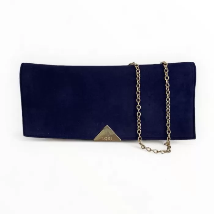 LODI Handbags- Navy Suede Clutch Bag