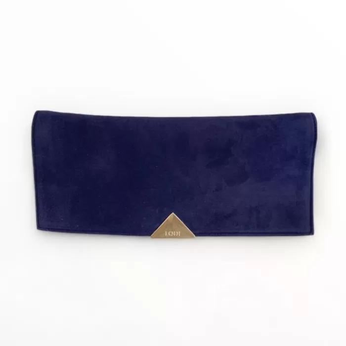 LODI Handbags- Navy Suede Clutch Bag