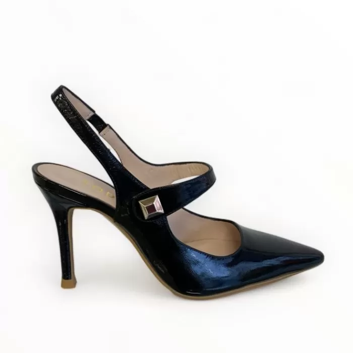 LODI High Heels- Salen Patent Slingback Black