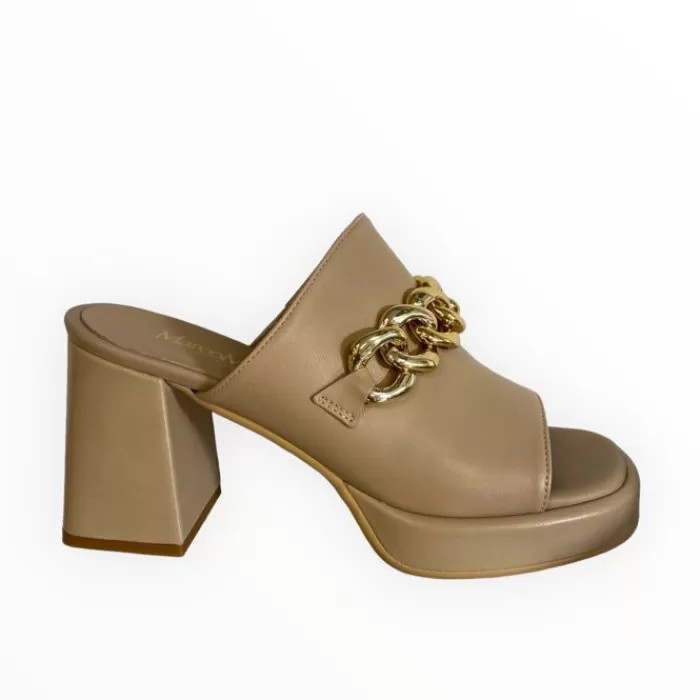 Marco Moreo Sandals- Camel Leather Mule