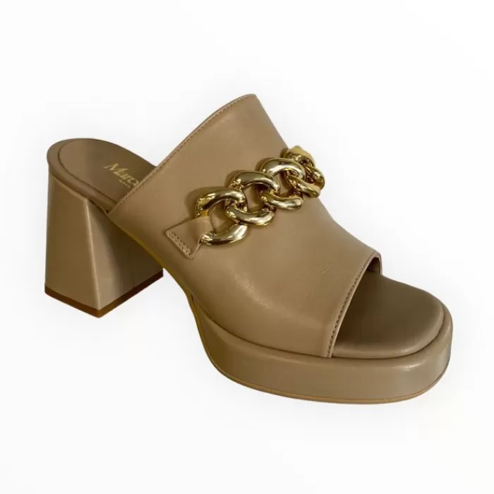 Marco Moreo Sandals- Camel Leather Mule