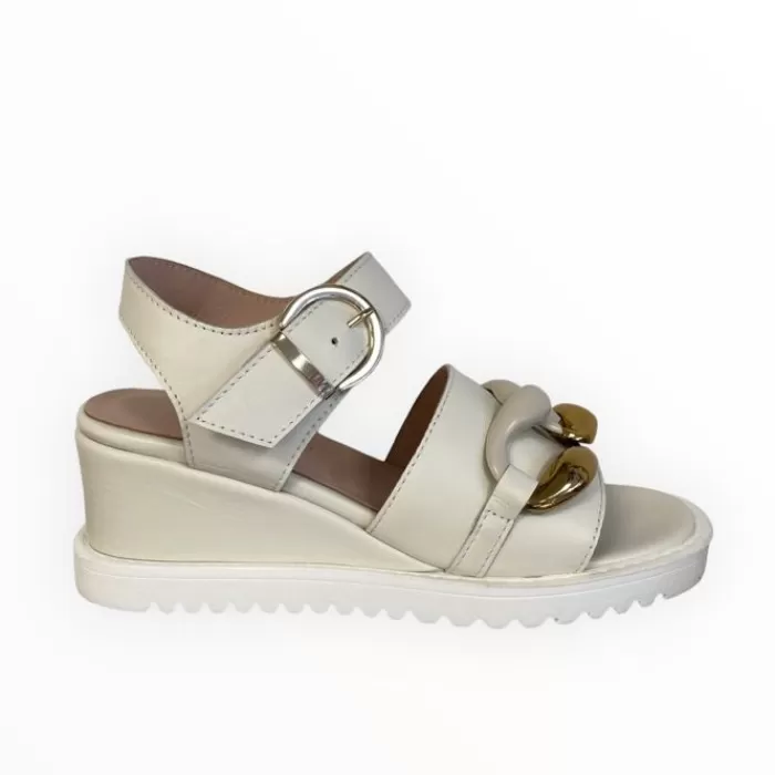 Marco Moreo Wedges- Cream Wedge Sandal