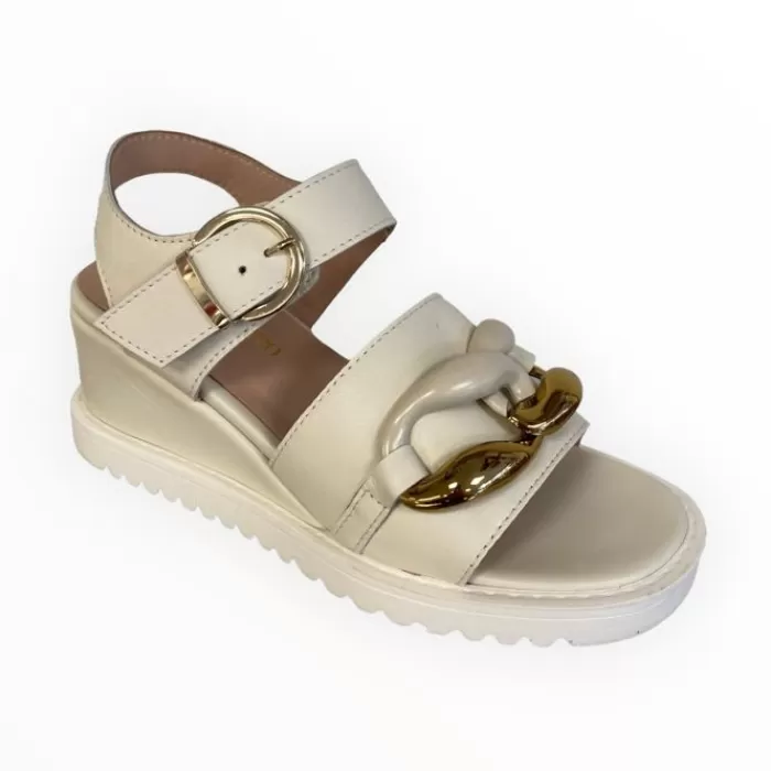 Marco Moreo Wedges- Cream Wedge Sandal