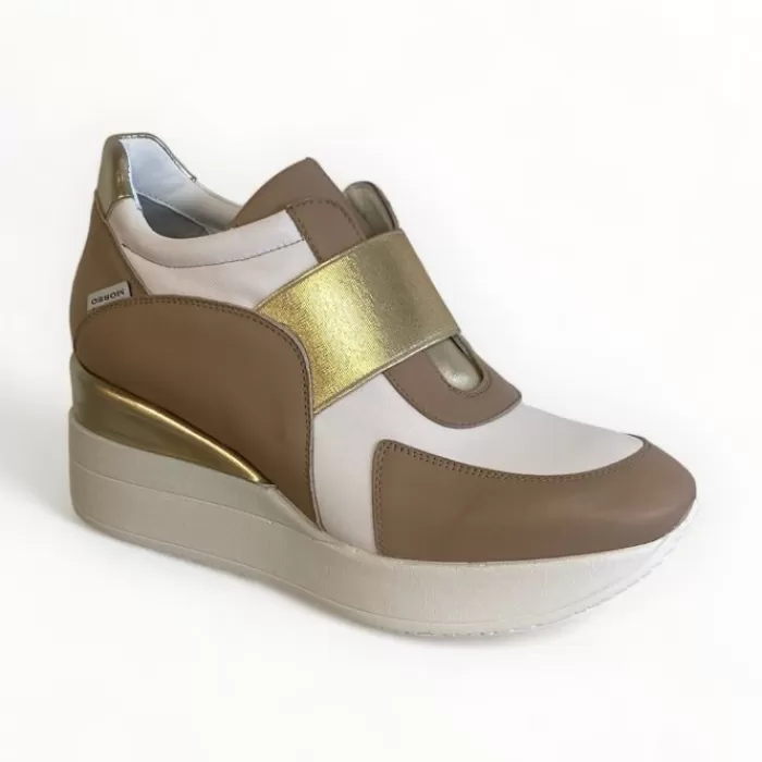 Marco Moreo Wedges- Gianni Beige Wedge Shoe