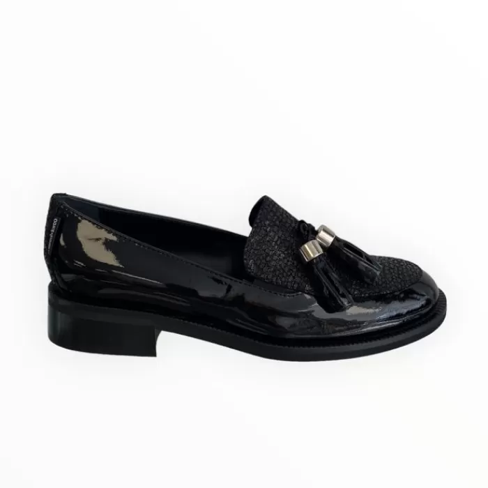 Marco Moreo Flats- Patent Loafer Black