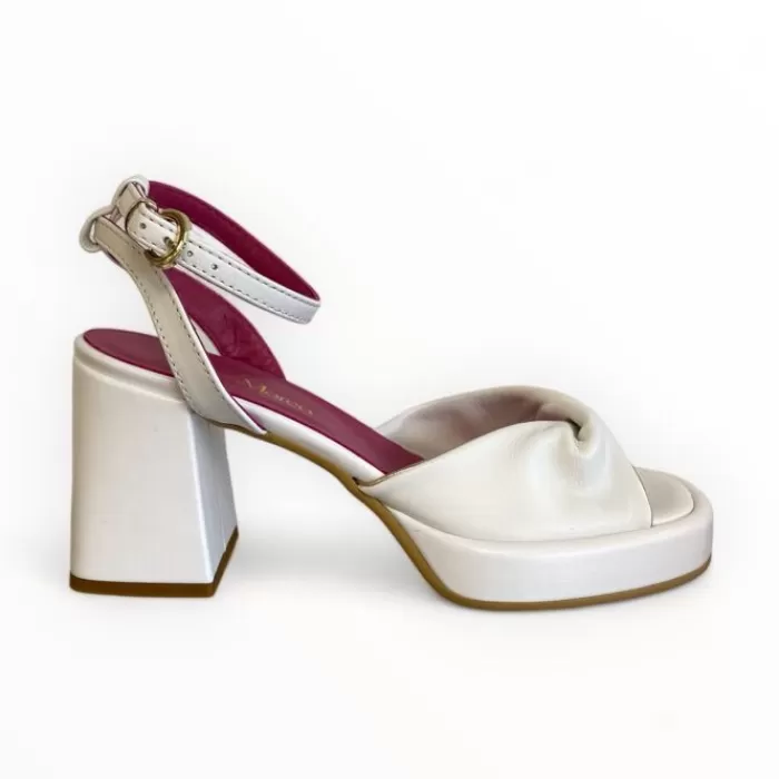 Marco Moreo Sandals- White Block Heel Sandal