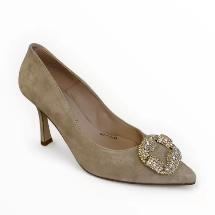 Marian High Heels- Beige Suede Court Shoe Ante Beig