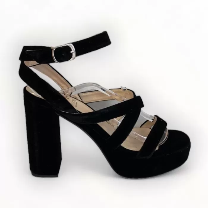 Marian Sandals- Black Velvet Sandal