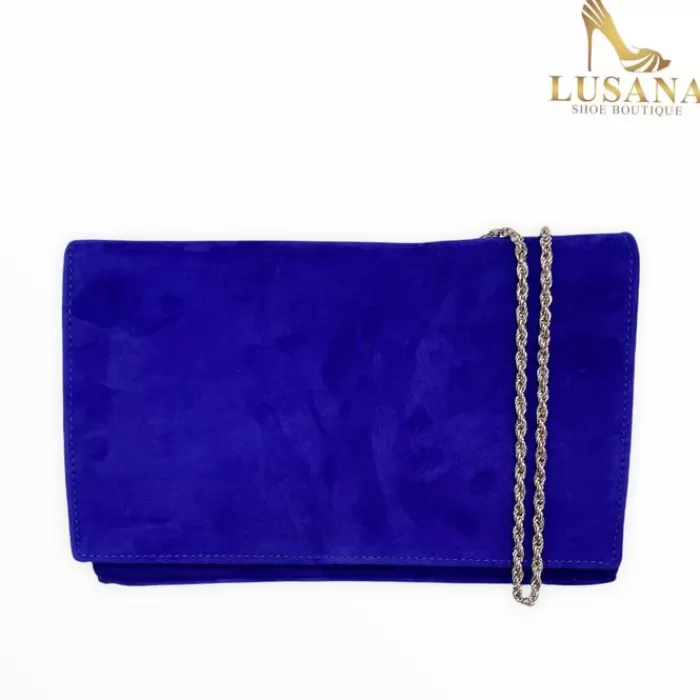 Marian Handbags- Electric Blue Suede Clutch Bag