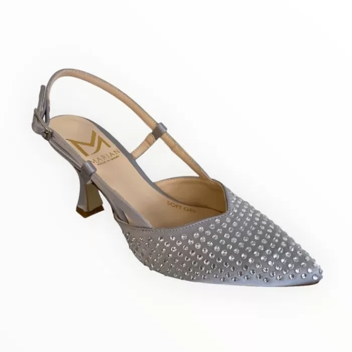 Marian High Heels- Silver Grey Slingback