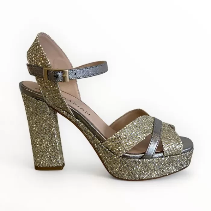 Marian Sandals- Sparkle Platform Sandal Vitoria Plata