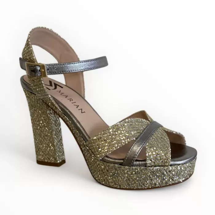 Marian Sandals- Sparkle Platform Sandal Vitoria Plata