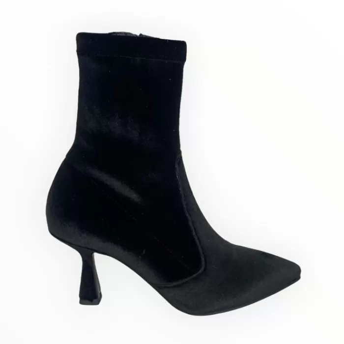 Marian Ankle Boots- Velvet Sock Boot Black