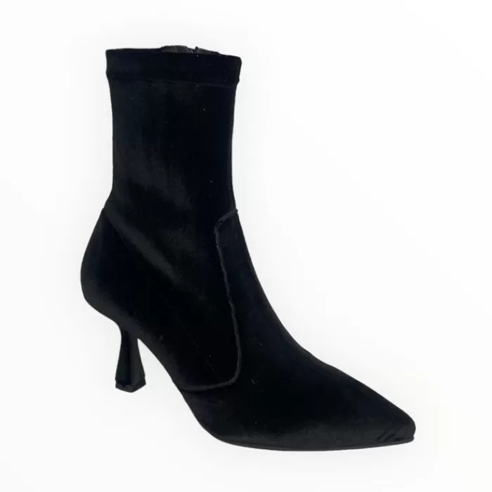 Marian Ankle Boots- Velvet Sock Boot Black