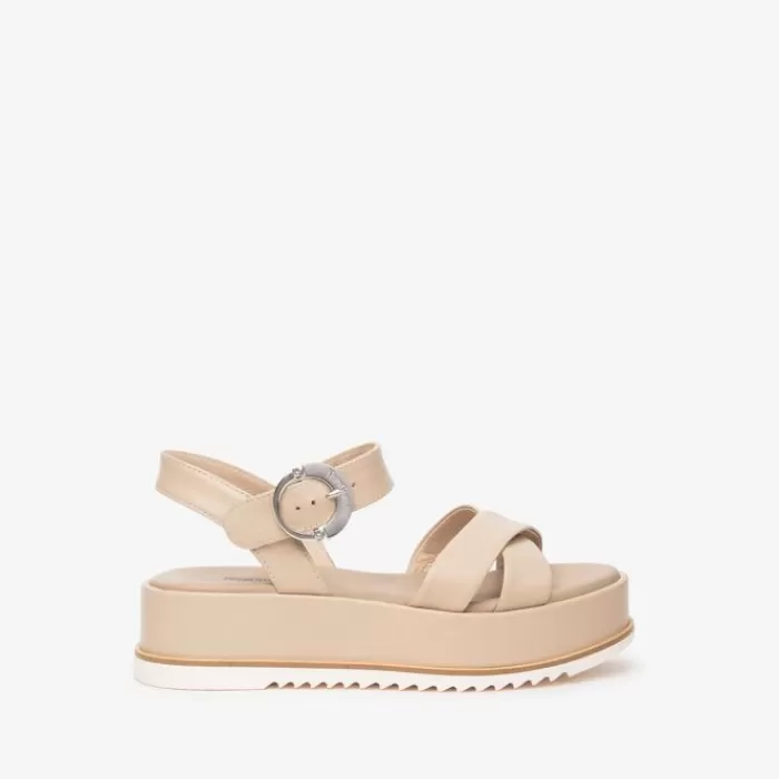 NeroGiardini Sandals- Beige Flatform Sandal