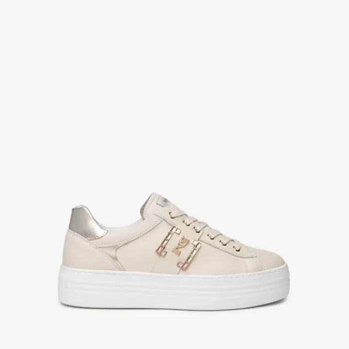 NeroGiardini Trainers- Beige Leather Trainer