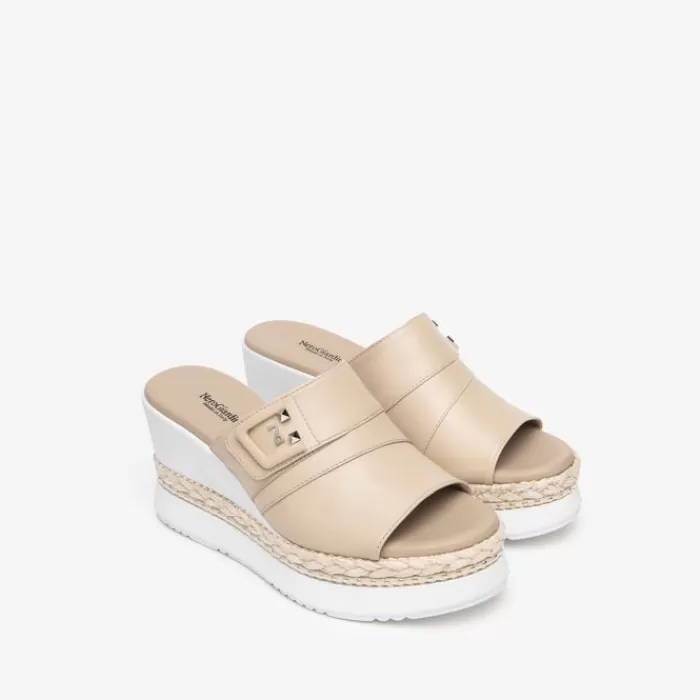 NeroGiardini Wedges- Beige Wedge Sandal