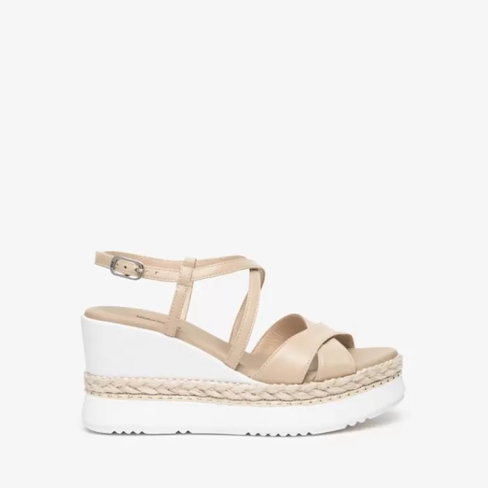 NeroGiardini Sandals- Nude Wedge Sandal