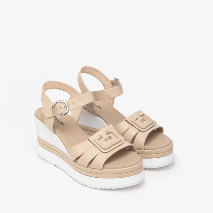 NeroGiardini Sandals- Nude Wedge Sandal