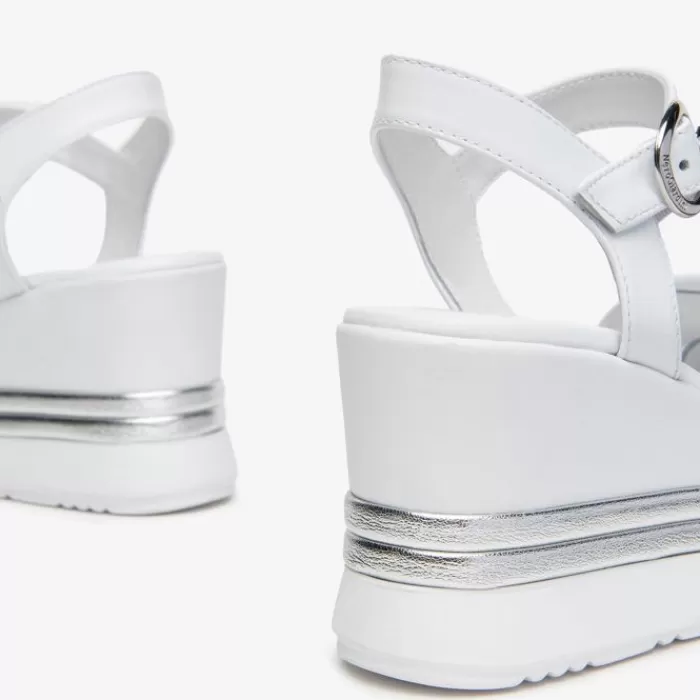 NeroGiardini Sandals- White Wedge Sandal