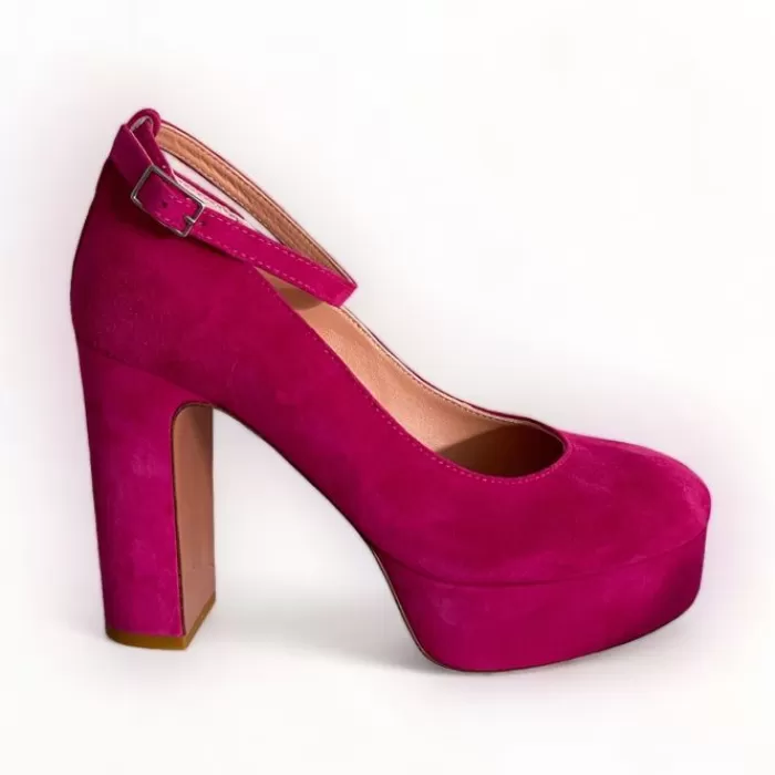 Oxitaly High Heels- Pink Suede Platform Shoe