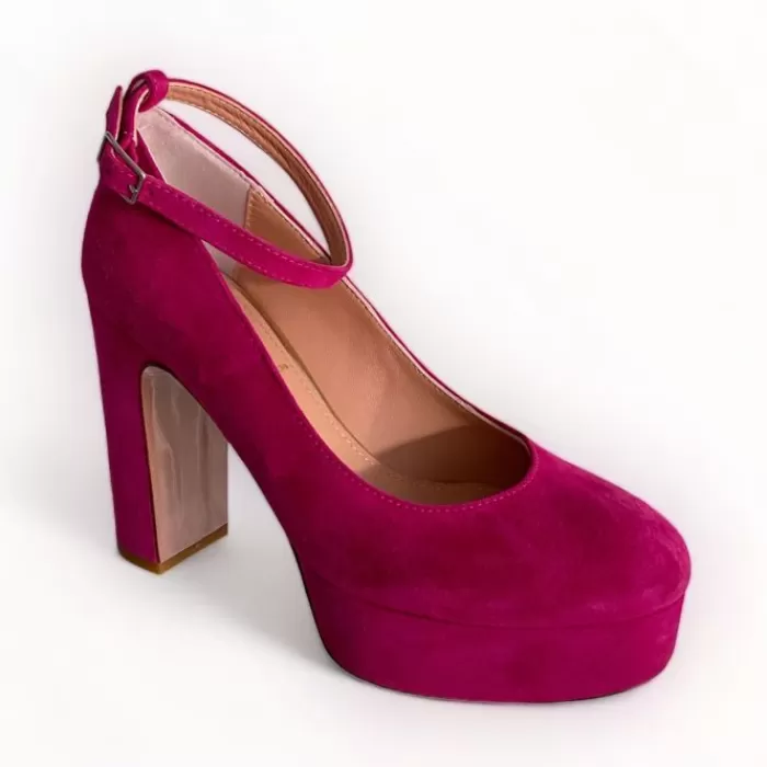 Oxitaly High Heels- Pink Suede Platform Shoe