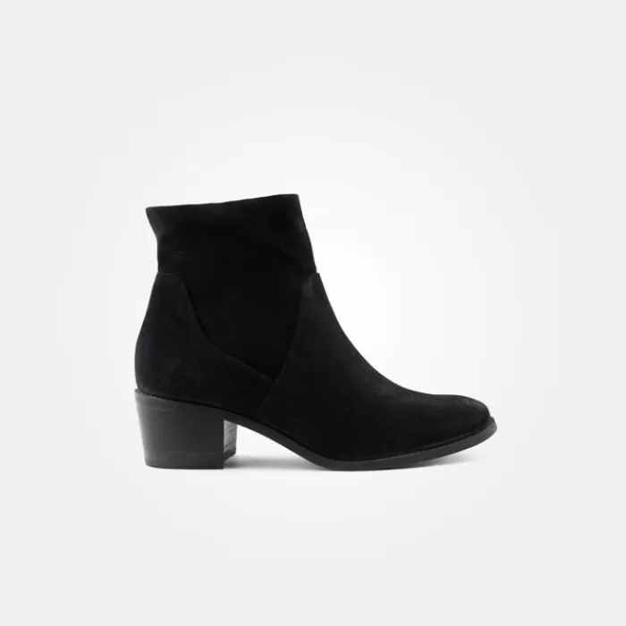 Paul Green Ankle Boots- Black Suede Ankle Boot Soft Suede Black