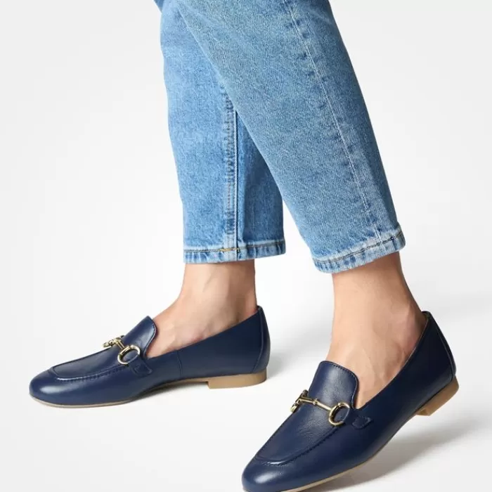 Paul Green Flats- Leather Loafer Navy